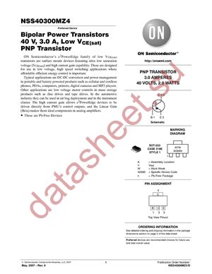 NSS40300MZ4T1G datasheet  